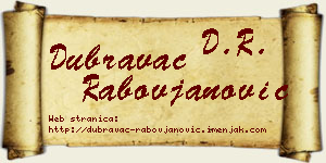Dubravac Rabovjanović vizit kartica
